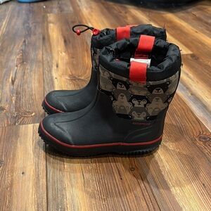 Kids Waterproof Boots - Black and Red
